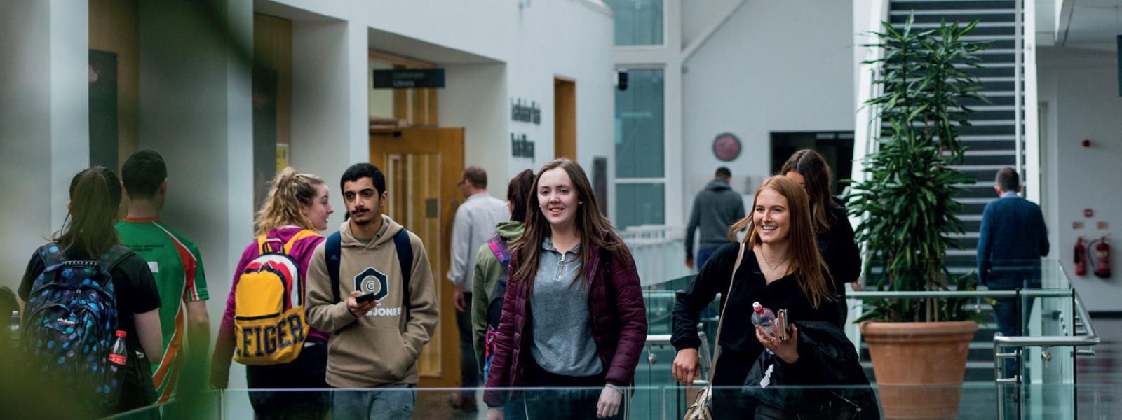 Students walking on concourse at ATU Sligo