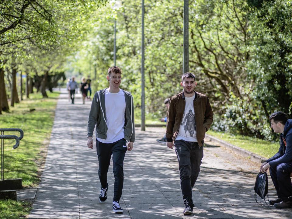 Students walking on Letterkenny campus