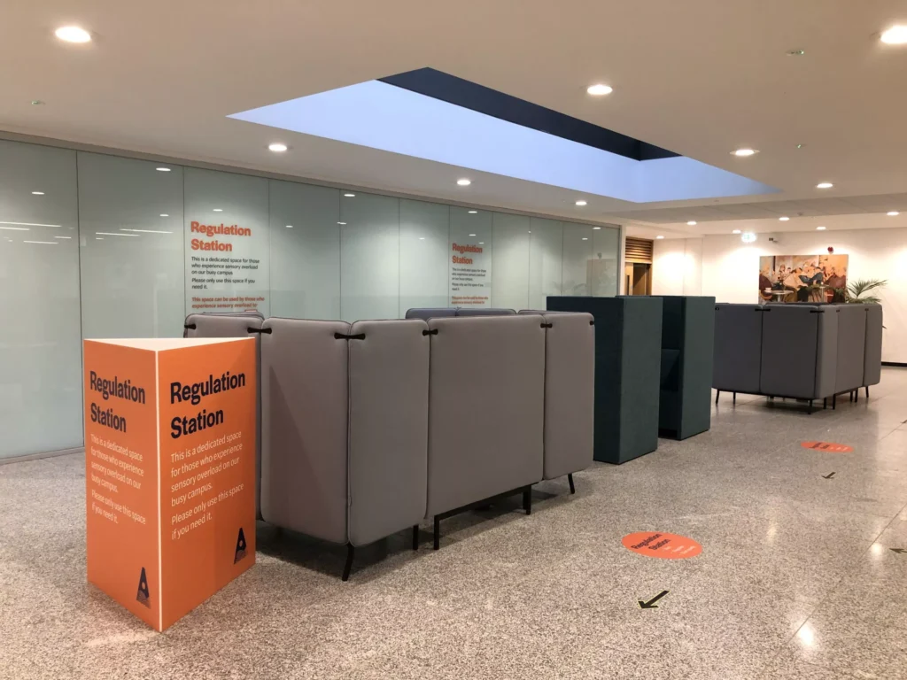 The Regulation Station space (located on the ground floor of Block A outside the bottom level of the library)