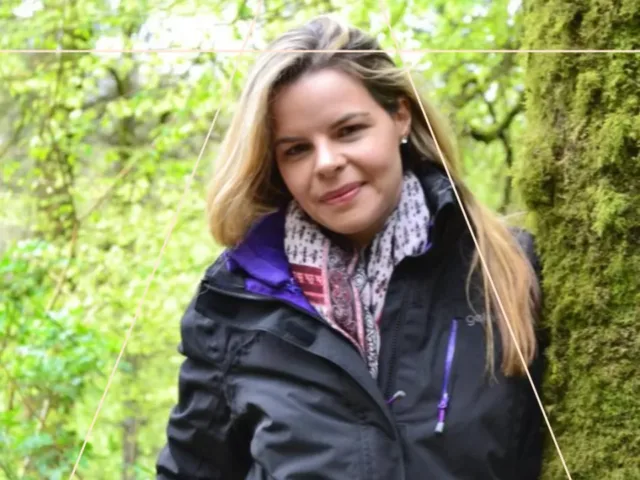ATU student Sharon- Outside beside trees