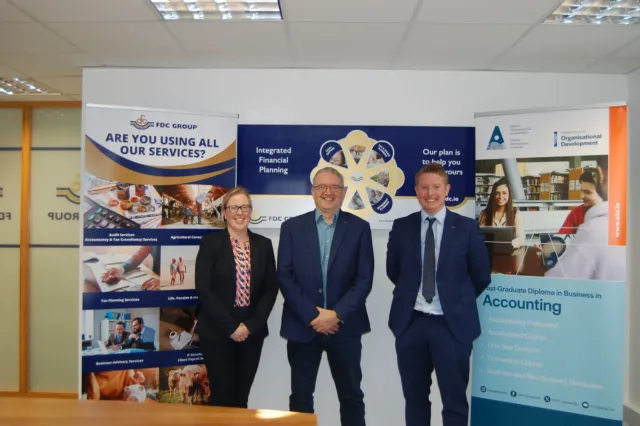 Picture caption Pictured are L to R: Karina McAuliffe, FDC, Michael Gill, ATU and Paul Nicholson FDC in FDC’s office, Claremorris Co Mayo.
