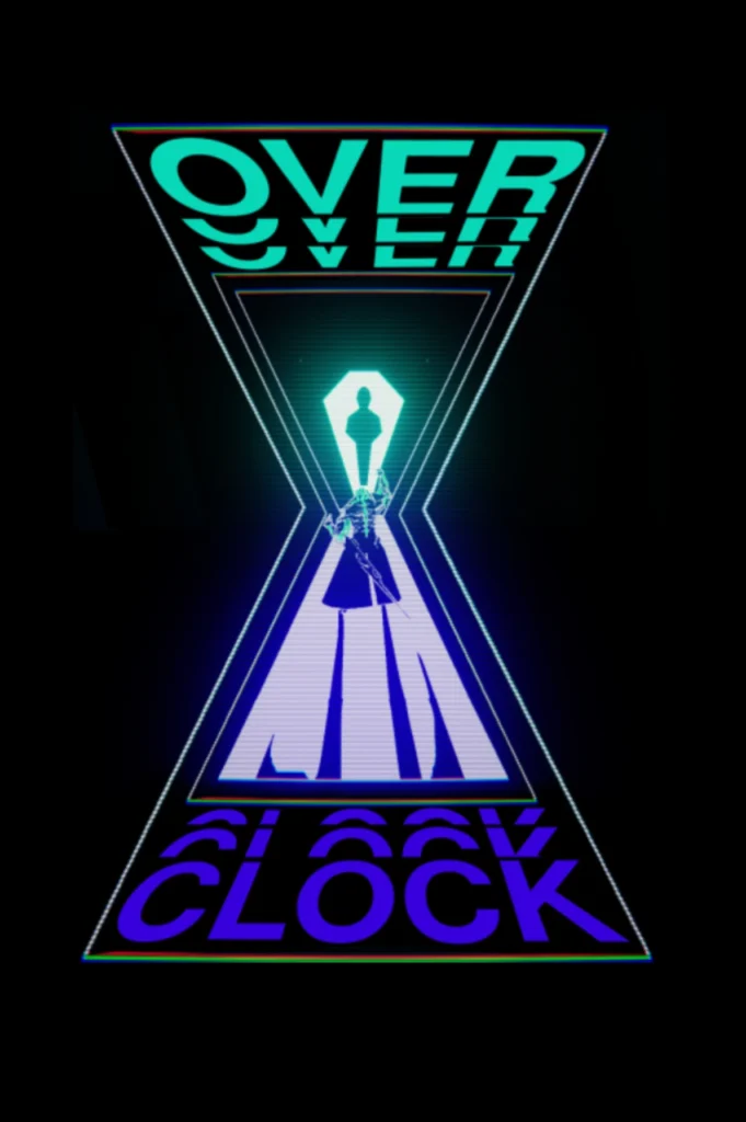 Poster with an hour glass icon and the words over clock