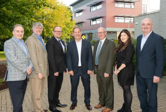 (L-R) Dr Stephen Seawright (ATU), Peter Smyth (Tyndall), Professor William Scanlon (Tyndall), Dr Nick Timmons (ATU), Gerry Kindlon (Seagate), Maria Gallagher (ATU), Peter Devine (Ulster University).