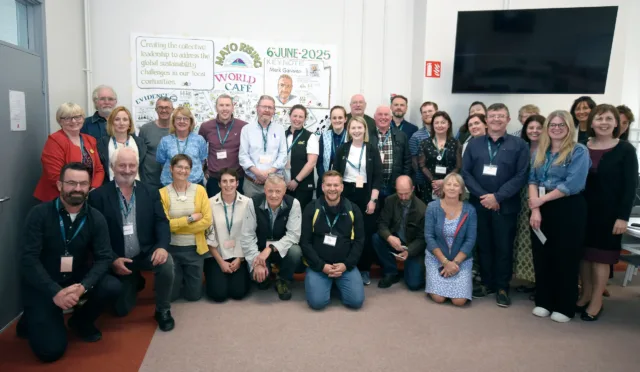 Delegates from Mayo organisations at the Mayo Rising event in ATU Mayo last week, which focused on mapping how local communities can play their part in addressing climate change, biodiversity loss, conservation, light pollution, creating renewable energy, waste reduction and creating sustainable travel options, planting food forests and other initiatives.”