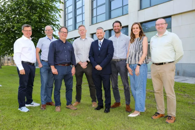(L-R) Steve Orr, (Catalyst), Dr Fergal Tuffy (NWRC), Dr Nick Timmons (ATU), Dr David Tormey (ATU), Dr Adrain Boyd (UU), Rob Grundy (Catalyst), Natasha O’Hea (Catalyst) , Dr Shaun Mc Fadden (UU)