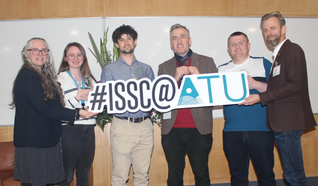 (L-R) Ruth Lennon, Cara Rose, Patrick Moxum, Dr Paul Cuffe, Jack McShane, and Dr Eoghan Furey