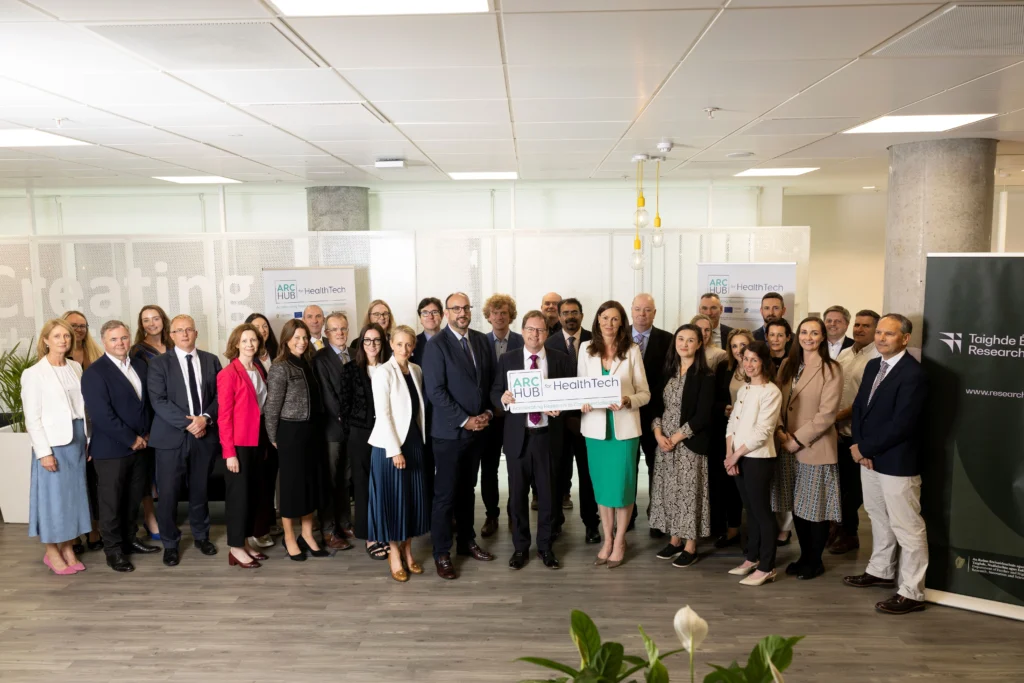 A new €34 million Research Ireland Hub for the Northern and Western Region that will focus on chronic disease management has been announced today by James Lawless TD, Minister for Further and Higher Education, Research, Innovation and Science. The ARC Hub for HealthTech, led by University of Galway, in collaboration with Atlantic Technological University and RCSI University of Medicine and Health Sciences, will fast-track the commercialisation of scientific research across Ireland. The ARC Hub for HealthTech is being established in the Northern and Western Region by Research Ireland, with funding of €34.3million from the European Regional Development Fund (ERDF) and the Government of Ireland. Photo: Jason Clarke Photography.