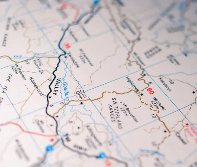 Close up image of map