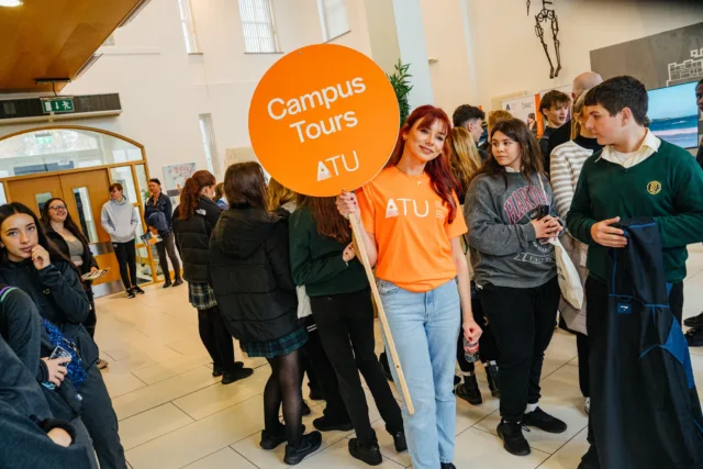 Open Day Mayo volunteer giving campus tour
