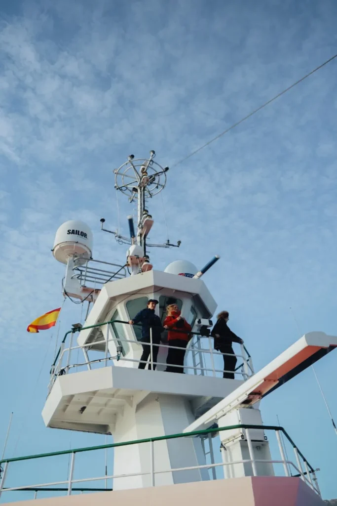 Marine Mammal Observers (students & scientist) from the RV Celtic Explorer's crows nest