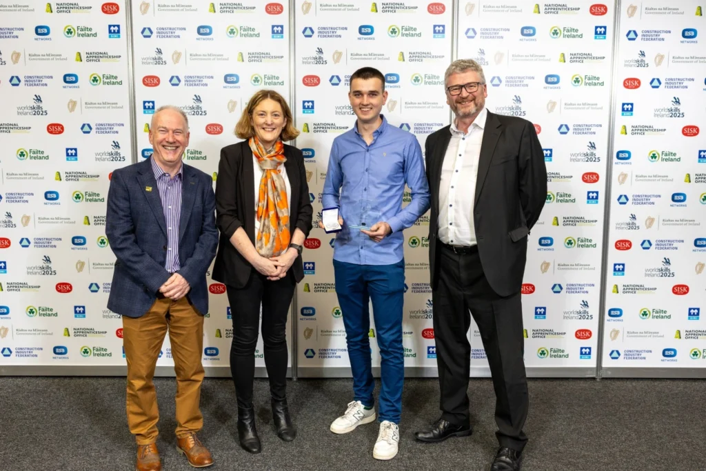 Kenneth Mulrooney (ATU Sligo) – with his award fir Carpentry