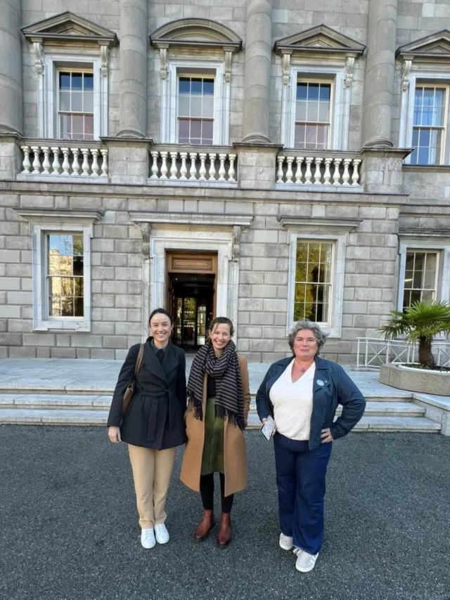 Members of the National PsO Committee after meeting with officials from the Oireachtas public engagement team, October 2025, L to R: Dr Brigid Hooban, ATU, Dr Therese Montgomery, ATU, Dr Annemarie O’ Brien, TUS.