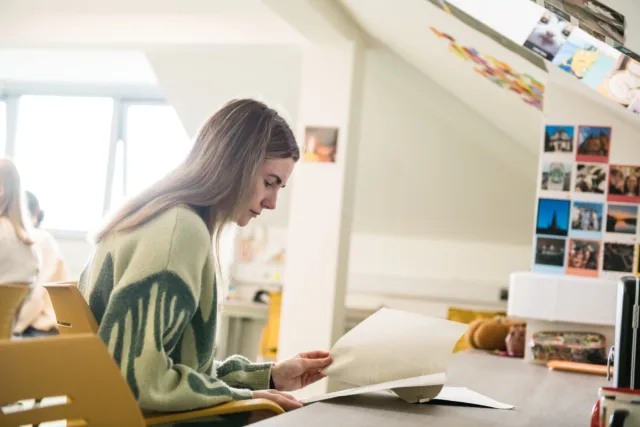 Image of ATU student studying at a desk