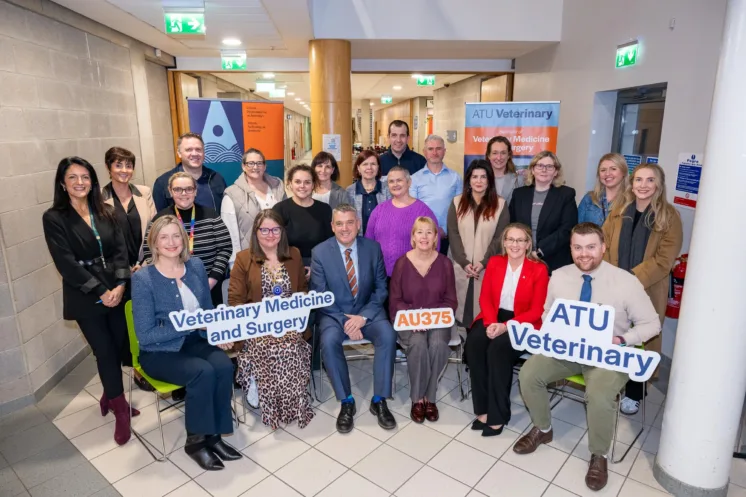 Donegal IGC branch members photographed with Catriona Rodgers, President Institute of Guidance Counsellors (IGC), Stephanie Murphy, Co-chair of the Northern Ireland Schools and Careers Advisors (NISCA) Association, Dr. Joanne Gallagher, Dean of Faculty of Science and Health ATU, Dr. Billy Bennett, Registrar and Chief Academic Officer, Dr. Christina Forbes and Dr. John Donlon, Lecturers in Veterinary Medicine at ATU – at the recent Guidance Counsellor event for ATU’s Bachelor of Veterinary Medicine and Surgery programme