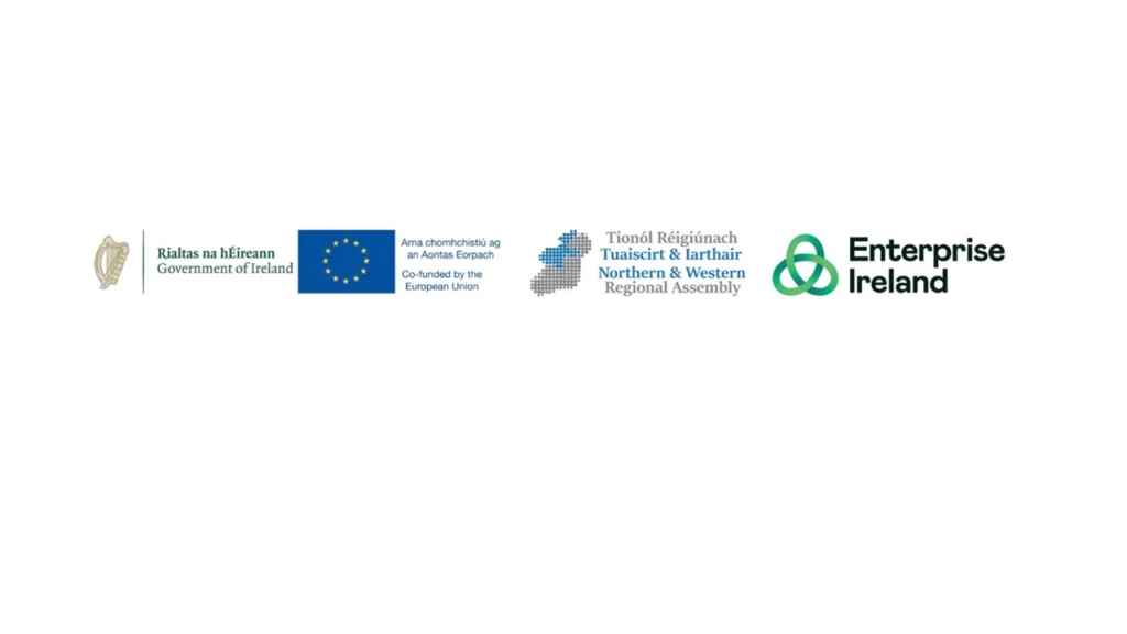 Logo strip - Government of Ireland, European Union, Northern and Western Regional Assembly and Enterprise Ireland