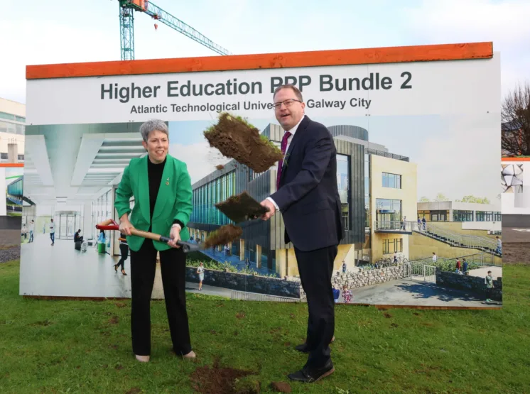 Minister James Lawless Orla Fynn Turning Sod Galway ATU