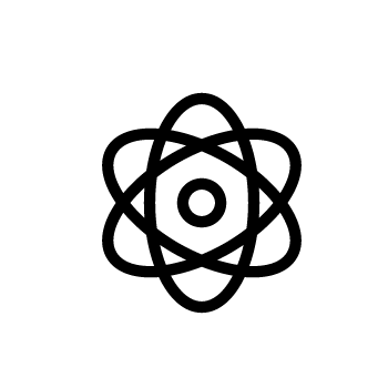 Icon of an atom with orbiting electrons