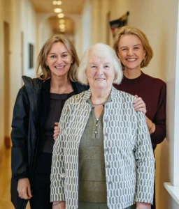 The late Patrick McGinty's wife Mrs Bridie McGinty (centre) with daughters, Colette McGinty and
Dr Geraldine McGinty at the launch of the new annual bursary award for nursing at ATU Mayo.