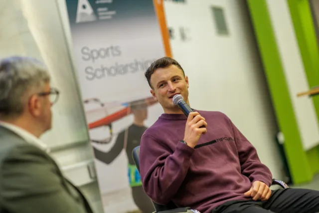 Gearoid McDaid, seven-time Irish Senior Surf Champion, at the ATU Sports Scholarship Awards, Sligo Campus. 