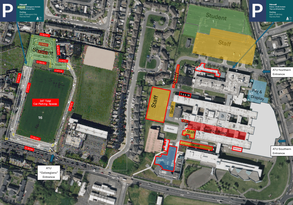 Aerial map of the Galway Campus