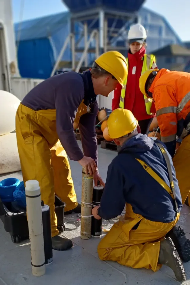Preparing ATU’s passive acoustic monitors (PAMs) for deployment. [Photo: Loughs Agency]