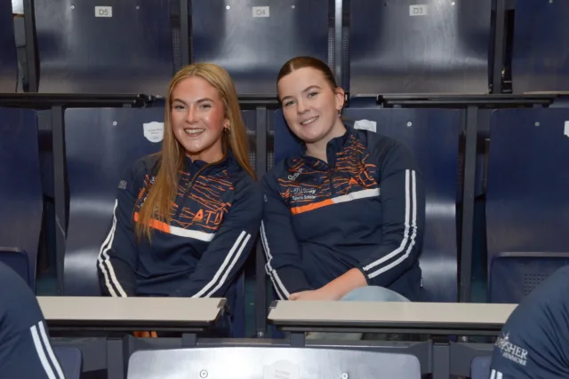 Two sports scholars at the ATU Galway awards ceremony
