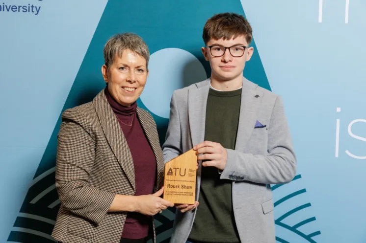 Rourk Shaw with Dr Orla Flynn, ATU President