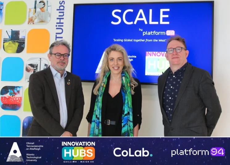 Dr Brendan Jennings, Chief Officer of Research, Innovation & Engagement, ATU, Marie Donnellan, CEO of Platform94 and Turlough Rafferty, ATU Galway iHub Manager.