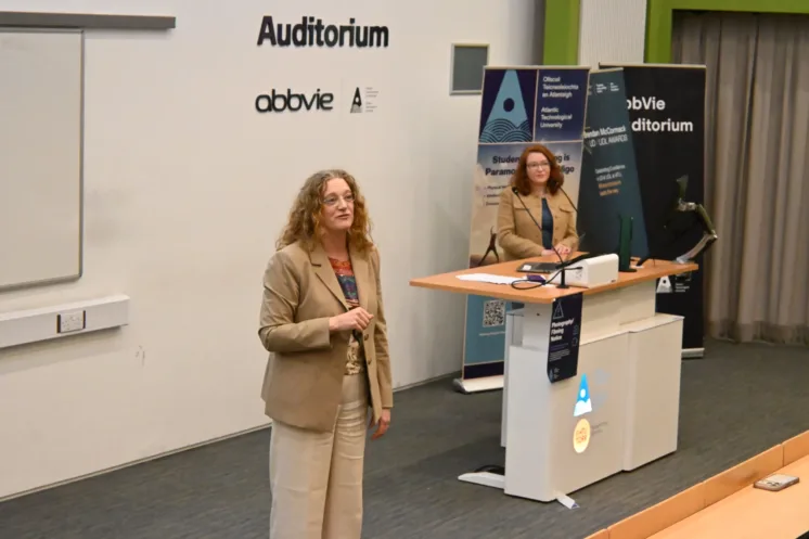 Sinead Barrins, lecturer in Sociology & Politics and Early Years Education & Care at ATU and event organiser, with Dr Richeal Burn, Head of the Department of Social Sciences at ATU.