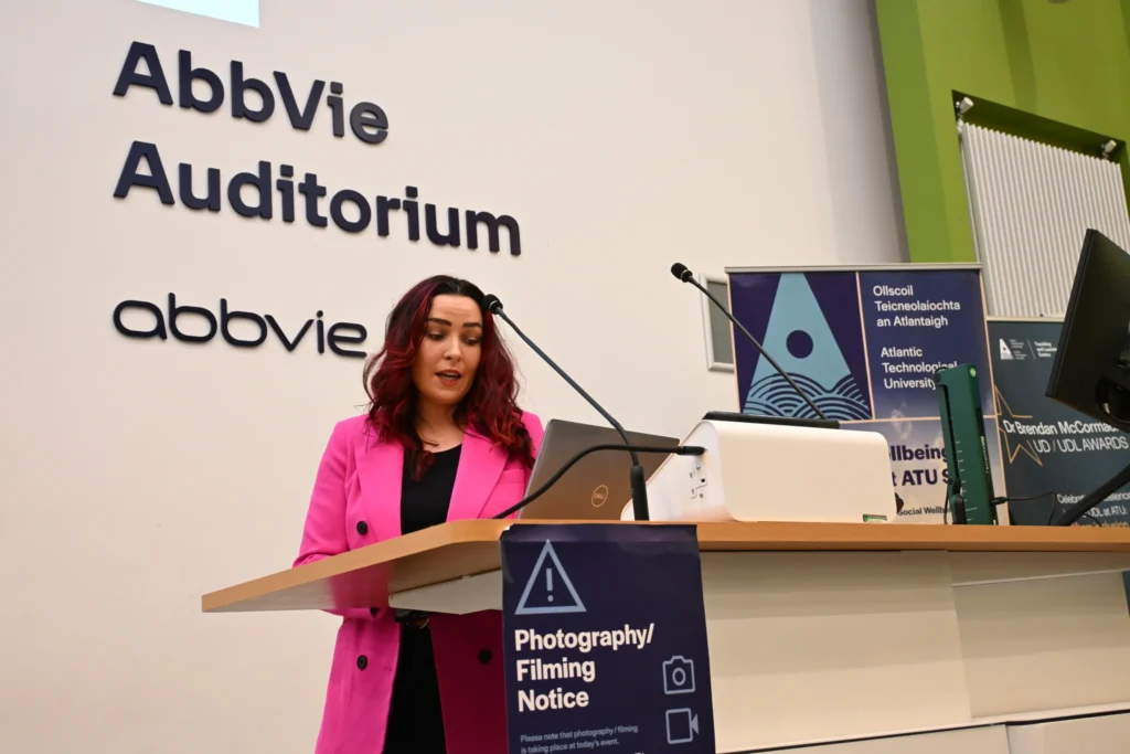 Hannah McLoughlin, ATU alumna and early years educator, was one of the key speakers. 