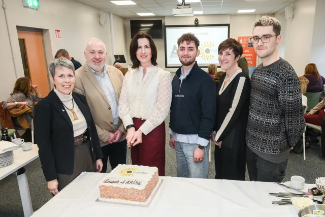 Dr Orla Flynn - ATU President Daniel Caldwell - ATU Lead Chaplain Samantha Briody - CEO, Sunflower Charitable Foundation Patrik Berger - ATU Sligo Student Union VP Wellbeing & Engagement Dr Michele Glacken - ATU Vice President Students, Teaching & Learning Joseph Sweeney - ATU Donegal Student Union President