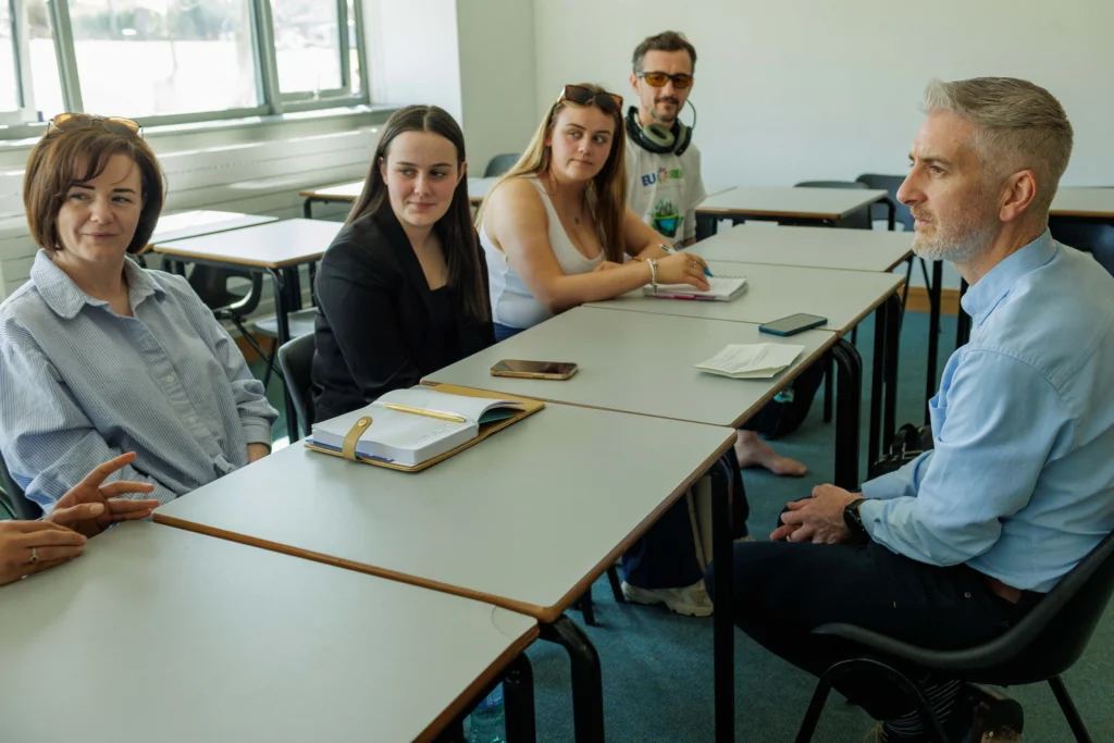 Students practising their skills in ATU's Interview Wardrobe- Get Interview Ready initiative