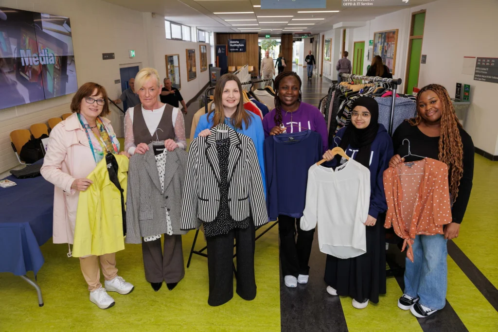 Students exploring professional attire options as part of ATU’s “Get Interview Ready” initiative. 