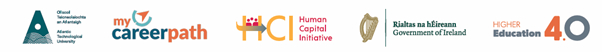 Funding banner with the logos of Atlantic Technological University, myCareerPath, Human Capital Initiative, Government of Ireland and Higher Education 4.0
