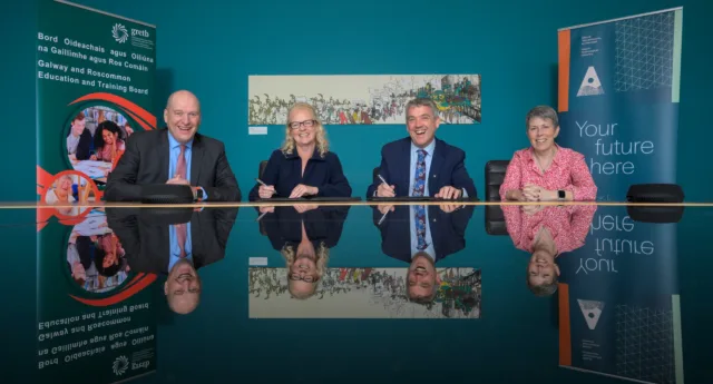 L-R: David Leahy, Chief Executive, GRETB, Sinead Morgan, Director of Further Education and Training, GRETB, Dr Billy Bennet, Registrar and Chief Academic Officer ATU and Dr Orla Flynn, ATU President.