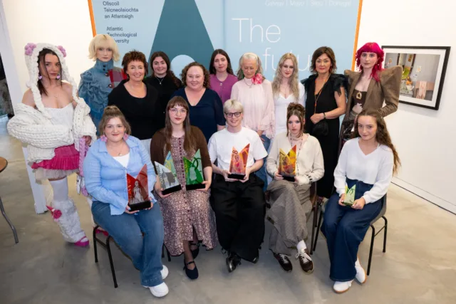ATU staff, designers, and models with prize winners at ATU’s End-of-Year Design Fashion Show in the RCC Letterkenny.