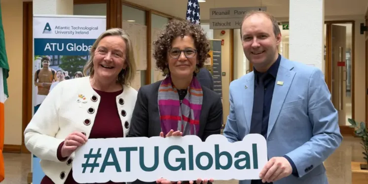Dr Rita Melia, Lecturer at ATU, Dr Stephanie Doscher, scholar-practitioner and Fulbright specialist, and John Joe O’Farrell, Director of International Engagement at ATU.