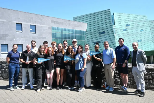 Twelve University of Georgia students on their visit to ATU Galway to learn about the GAA