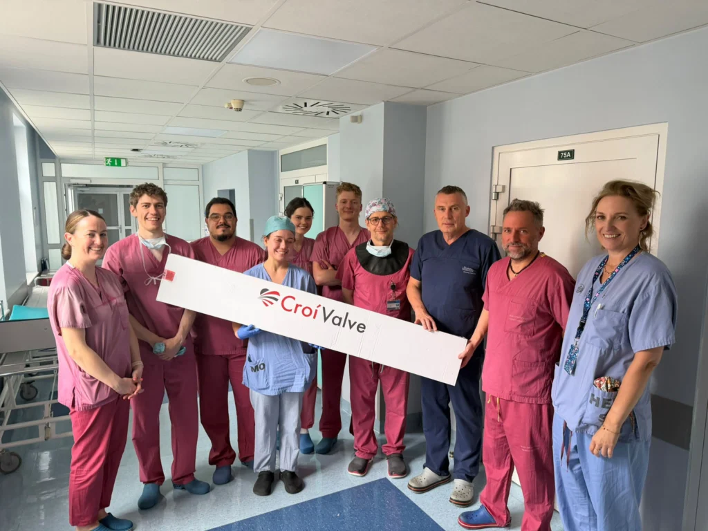 Professor Grygier (in blue), Poznan University of Medical Sciences team, pictured with the CroíValve team.