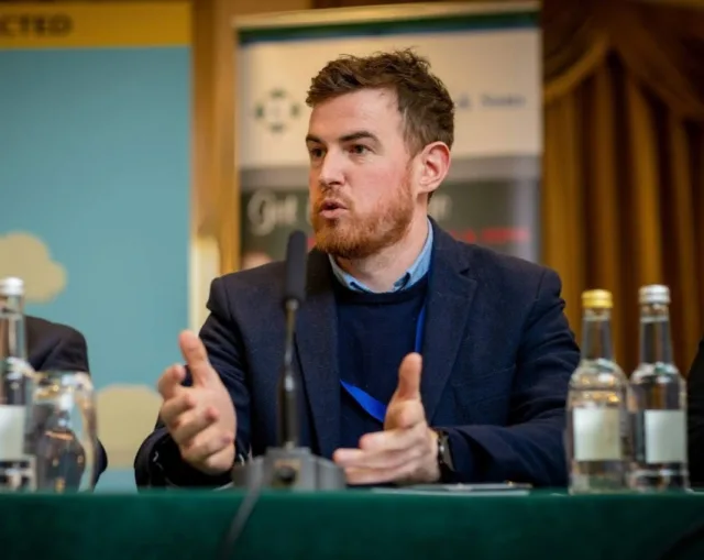 Man speaking at presentation
