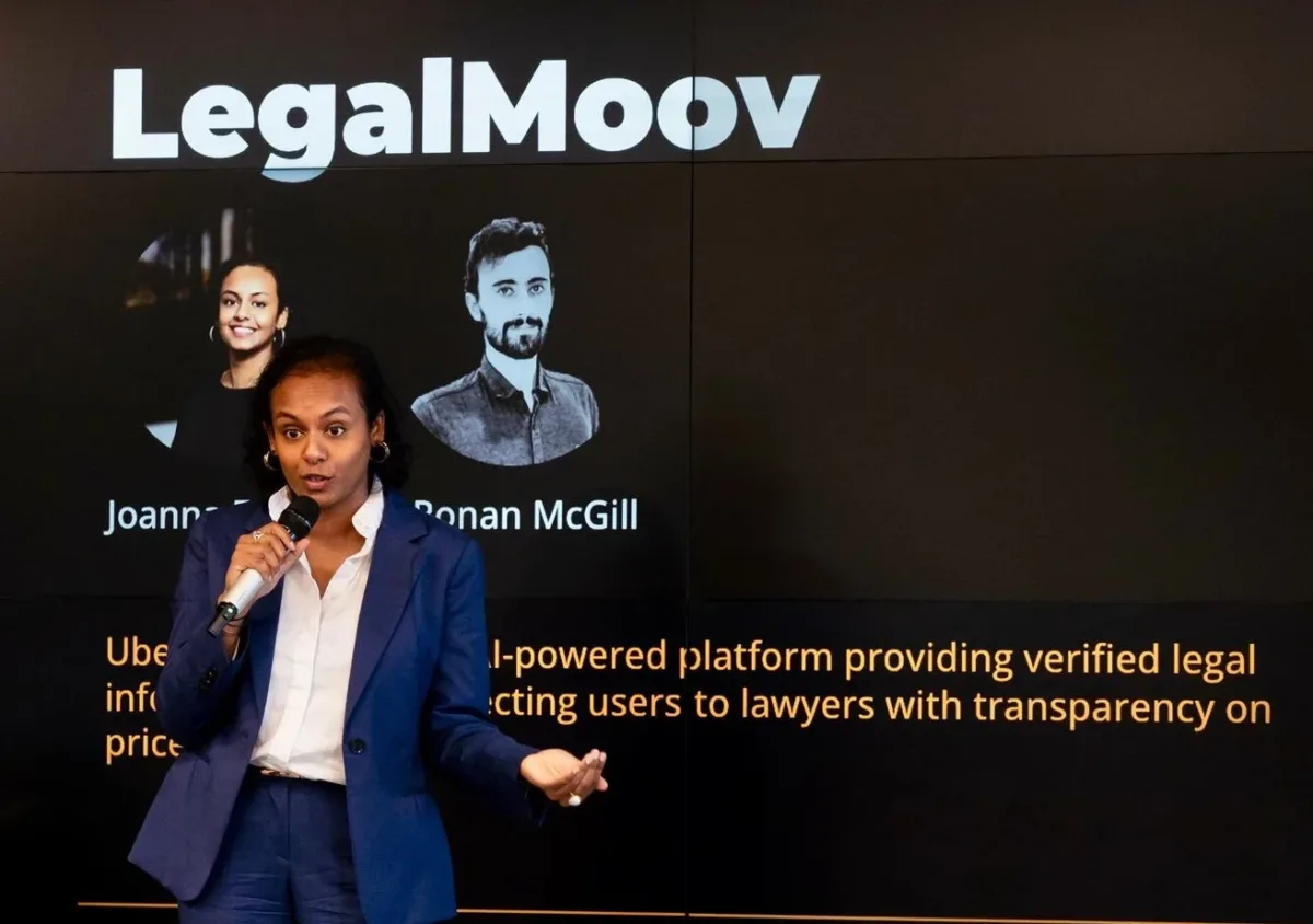 Joanna Frivet delivering presentation for LegalMoov