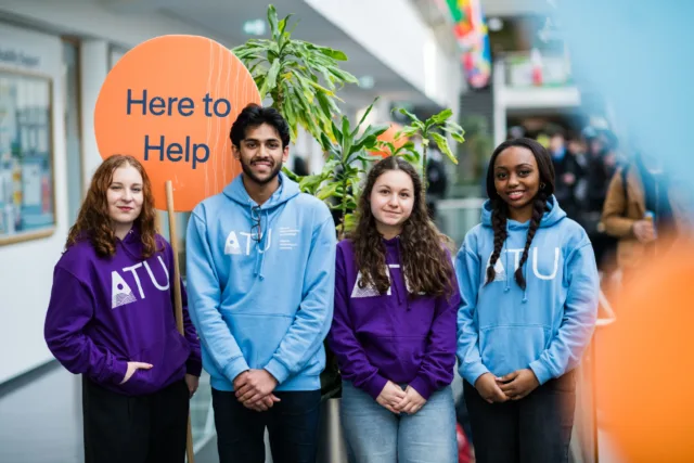 Student volunteers at an ATU Open Day.