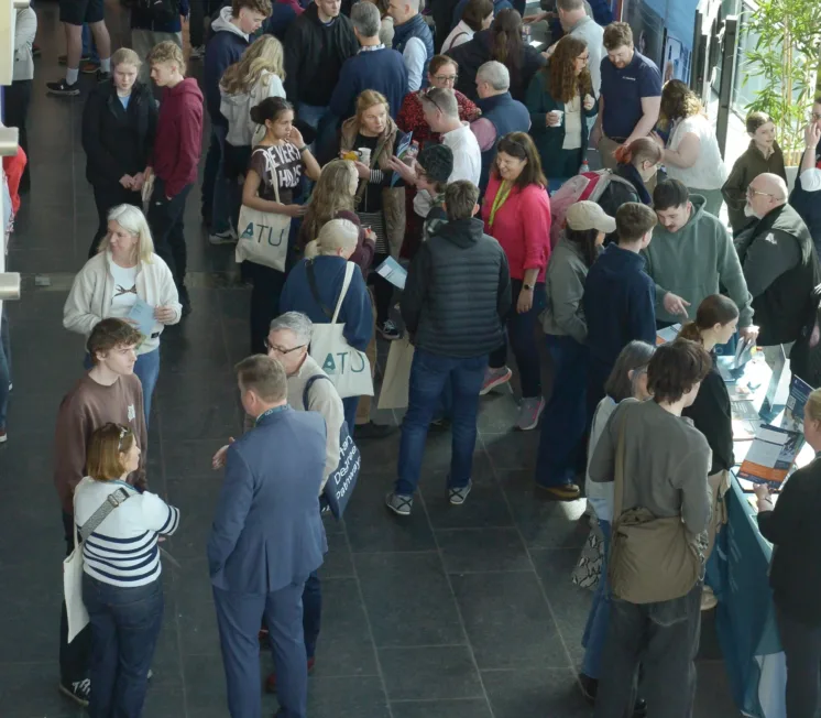 Staff and students attending careers fair