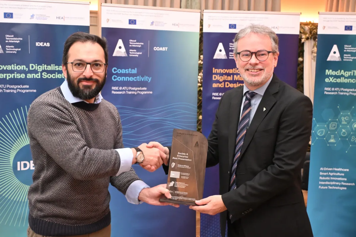 Student Sana Ullah presented with an award