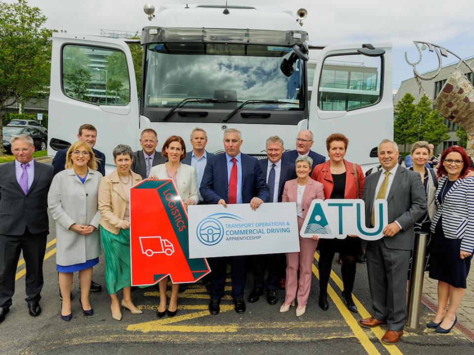 Press- ATU President, Dr Orla Flynn and the ministers launching a new apprenticeship 