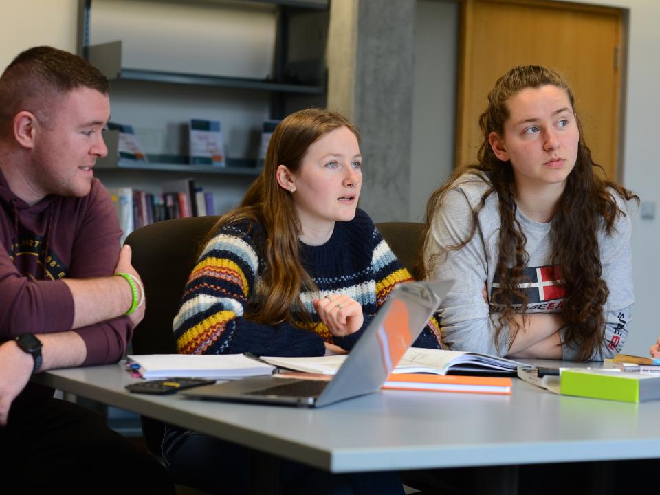 ATU Galway students in study room