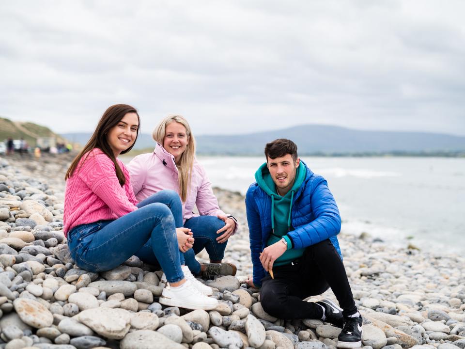 students on Sligo beach