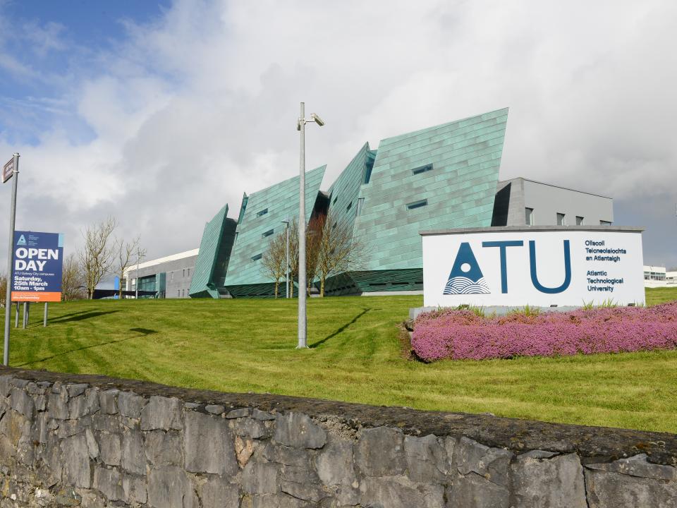 ATU Galway City campus with Open Day sign